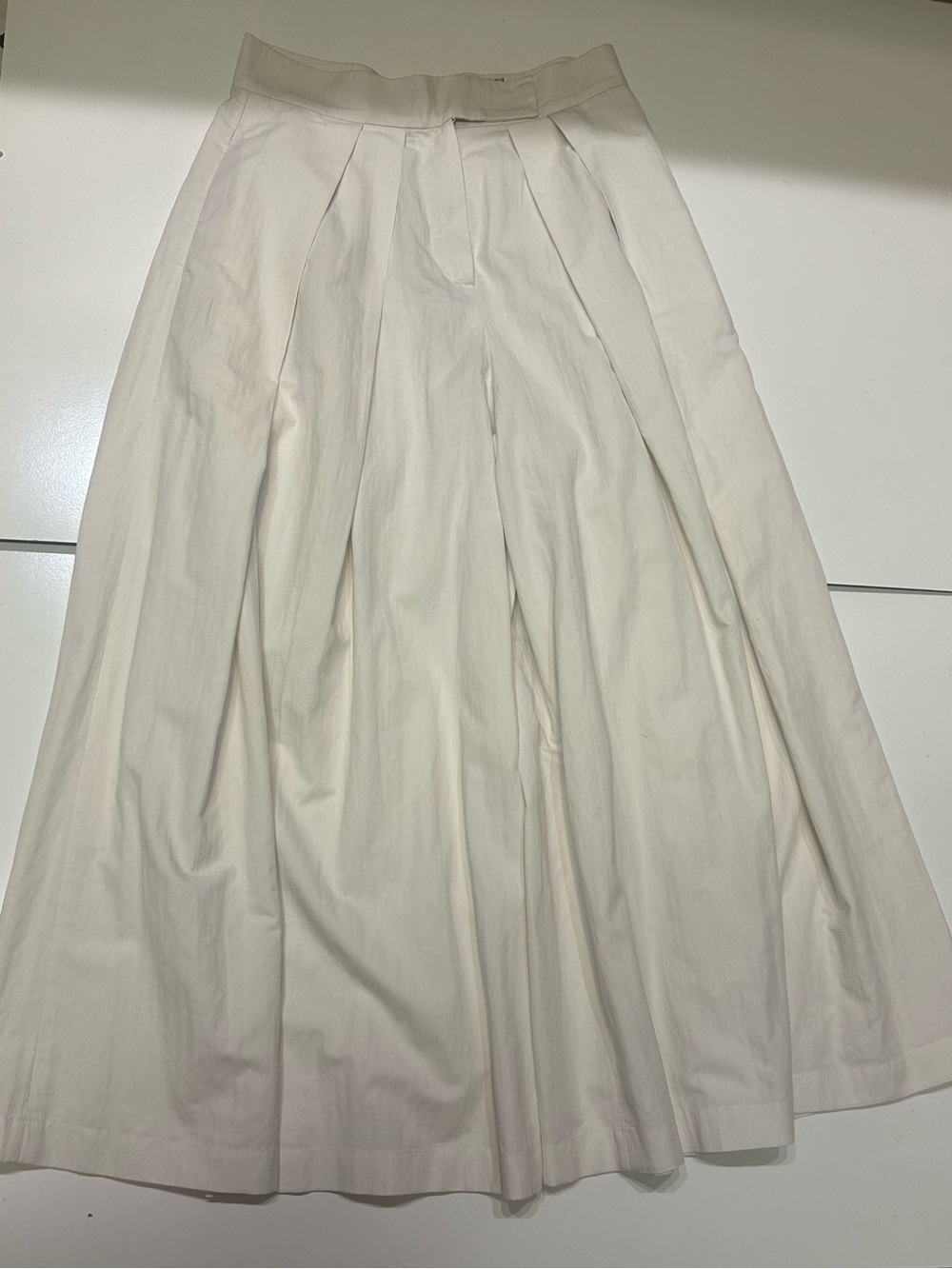 Brunello Cucinelli Cream A-Line Pleated pants